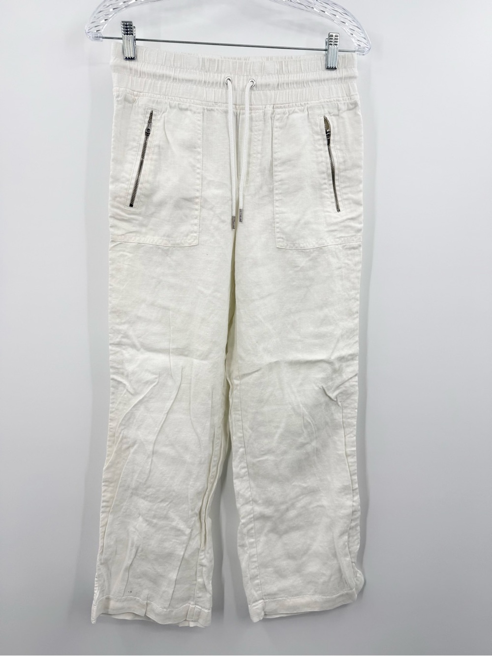 Athleta Cabo Wide Leg Linen White Women's Pants Size 2